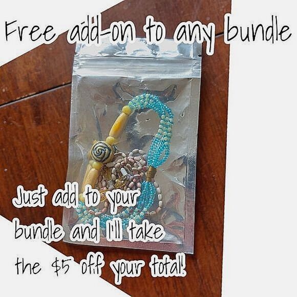 NWOT kid's aqua beaded bracelet & glasses chain - Picture 1 of 4